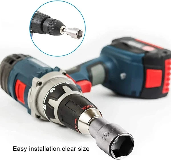 14X 1/4" 6 -19mm  Nut Driver Bit Sets  Magnetic Metric Socket Impact Drill