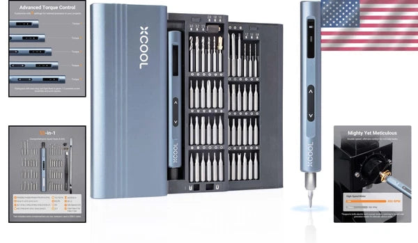 Precision Mini Electric Screwdriver Set 52-in-1 with 400RPM & 5 Torque Settings