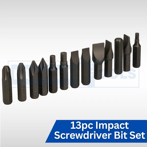 13pc Impact Screwdriver Bit Set CR-V Steel 3/8” Hex Shank Heavy Duty  Phillips