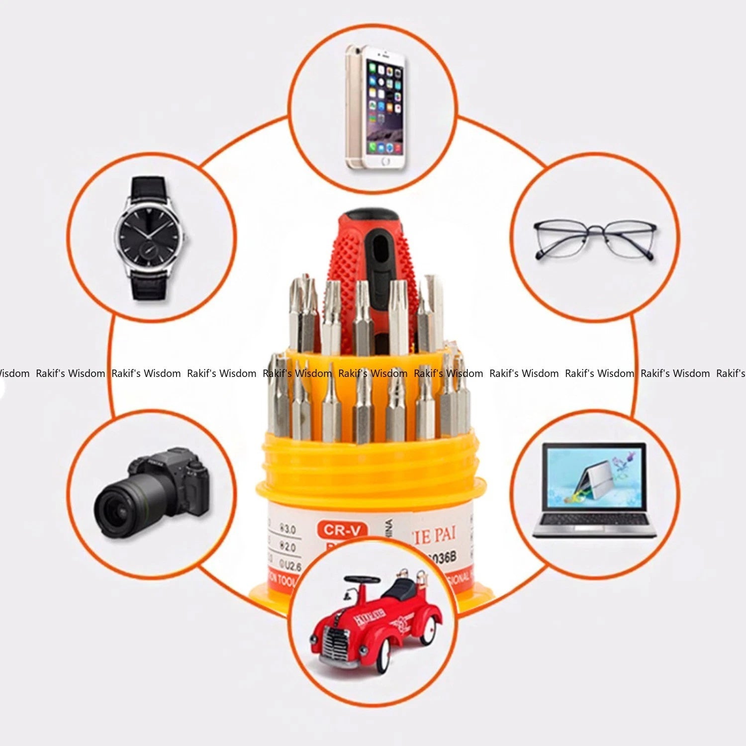 Rakif's Wisdom31in1Magnetic Screwdriver Set Repair Tool Kit Watch Computer a set
