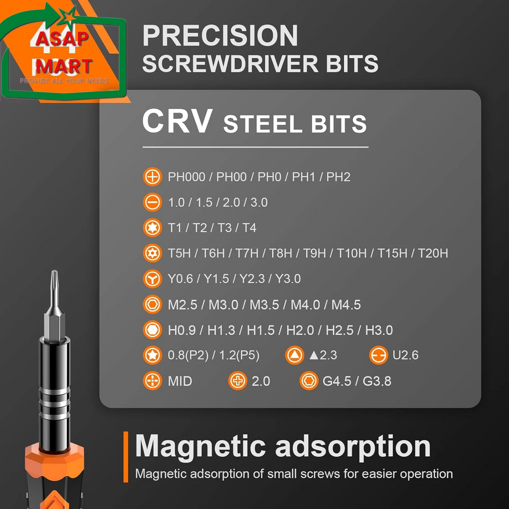 JOREST 59Pcs Small Precision Screwdriver Set with Torx T5, T6, T8, Mini Repair T