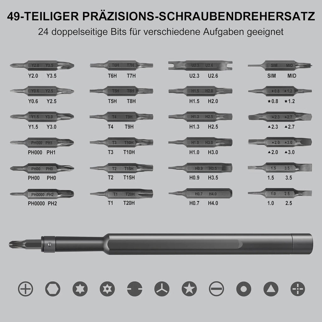Precision Screwdriver Set 49 in 1 SHARDEN Small Black