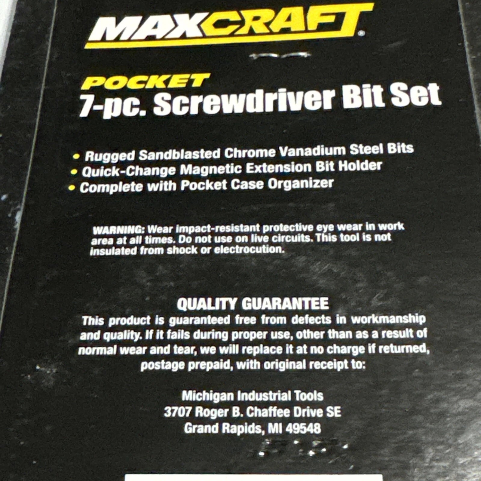 MAXCRAFT 7PC. POCKET SCREWDRIVER BIT SET FAST SHIPPING (Ships from U.S.A.)