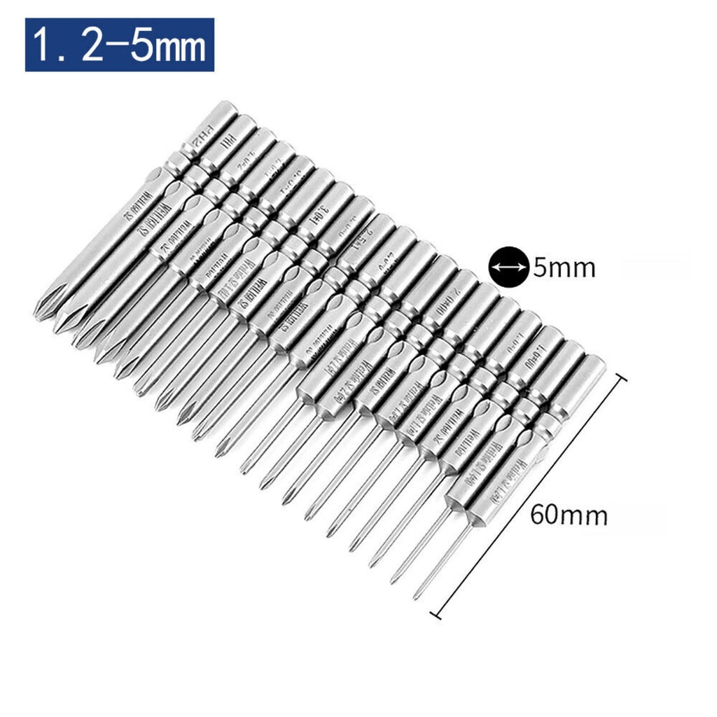 10Pc PH0 PH1 PH2 Phillips Head Screw Bit Set Impact Driver Drill 5mm Round Shank
