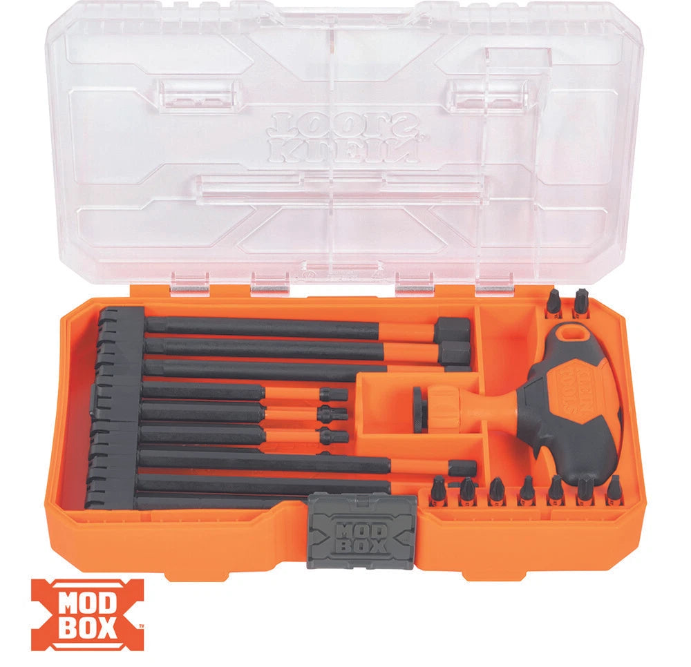 Klein Tools 33804 ProFlex Impact-Rated Multiple Ratcheting T-Handle Set, 23 Pc.