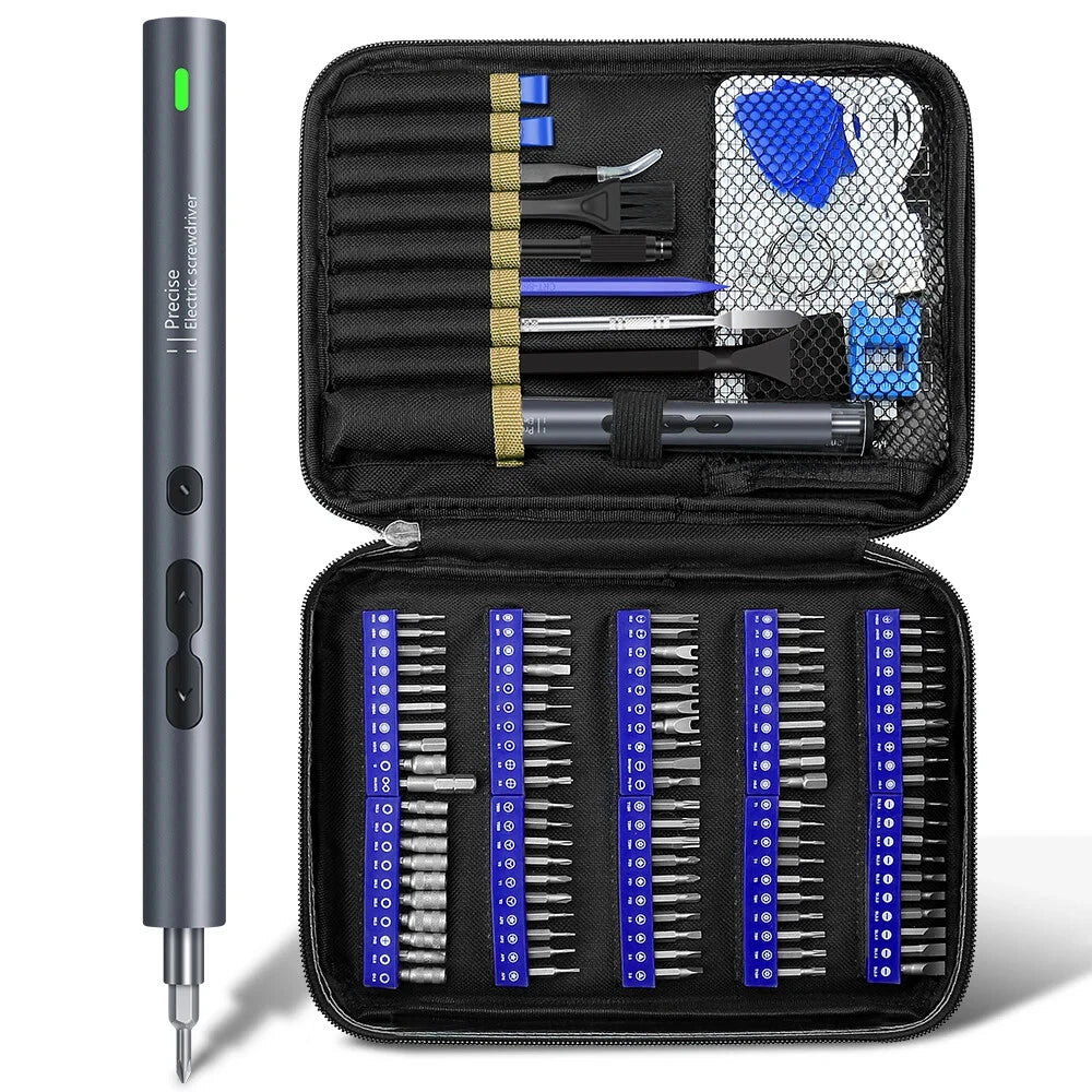 120 in 1 Electric Screwdriver Set Mini Rechargeable Kit Cordless Wireless Bits-