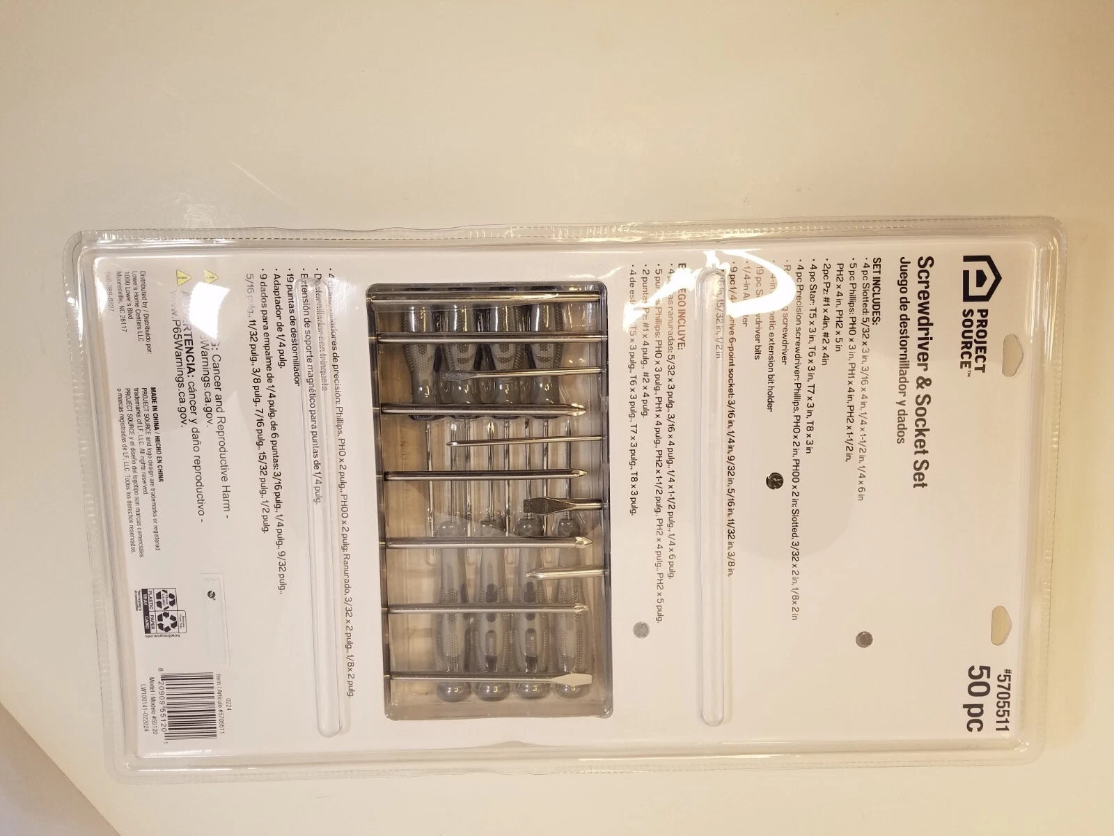 50pc screwdriver and socket set #5705511 Blue/Gray New Project Source