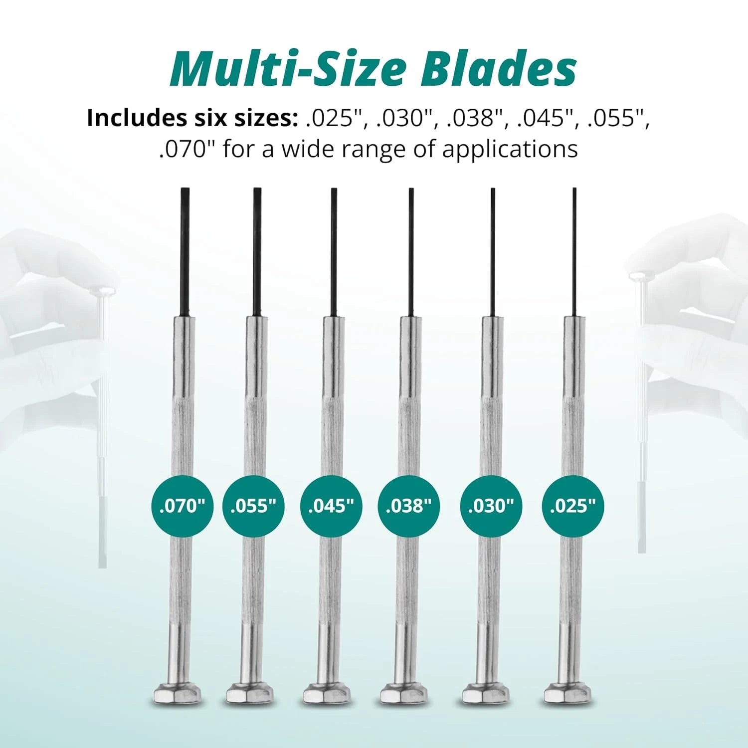 Screwdriver Set, Tempered Blue Steel, Includes Sizes .025", .030", .038", .045"