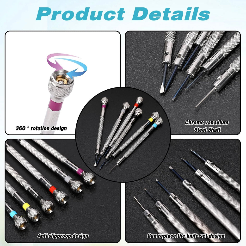 8 Pcs Professional Watch Screwdriver Set Micro Precision Screwdriver Set 0.6-1mm
