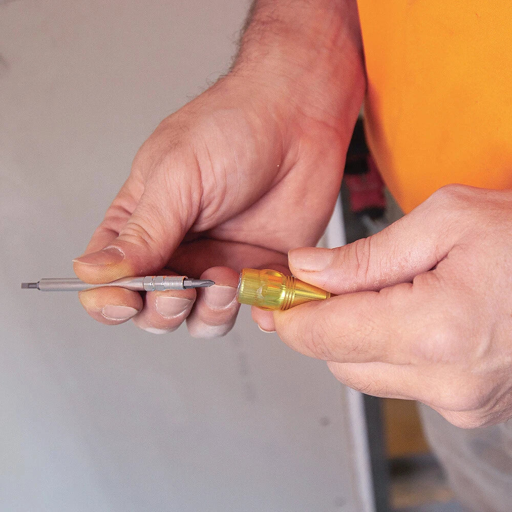 Klein Tools 32613 HVAC Pocket Screwdriver, 3-in-1, Phillips, Slotted, Schrader