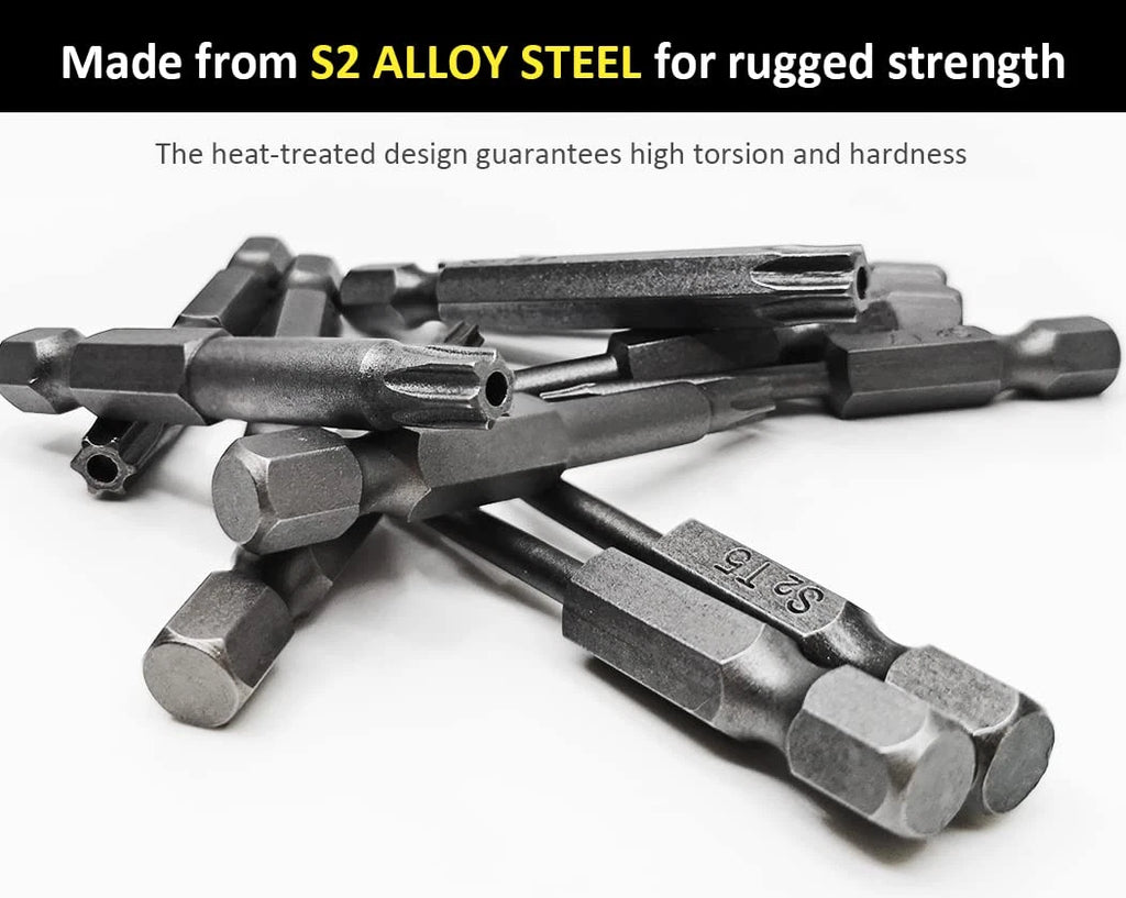 Torx Screwdriver Bit Set,  S2 Steel Magnetic Security Tamper Proof Star 6 Point