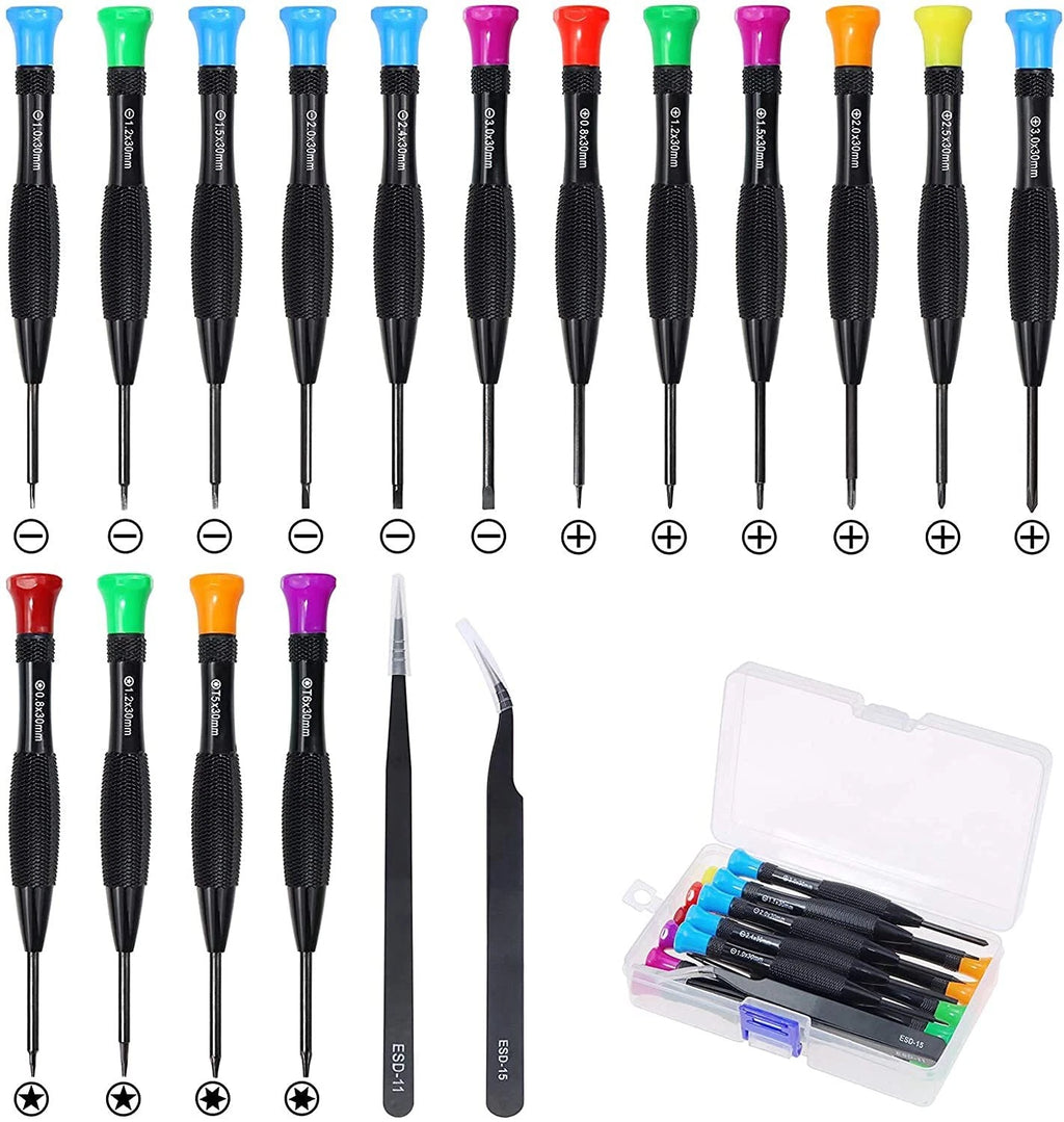 18 Pcs Magnetic Small Screwdrivers for Repairing Computer Eyeglasses Watch
