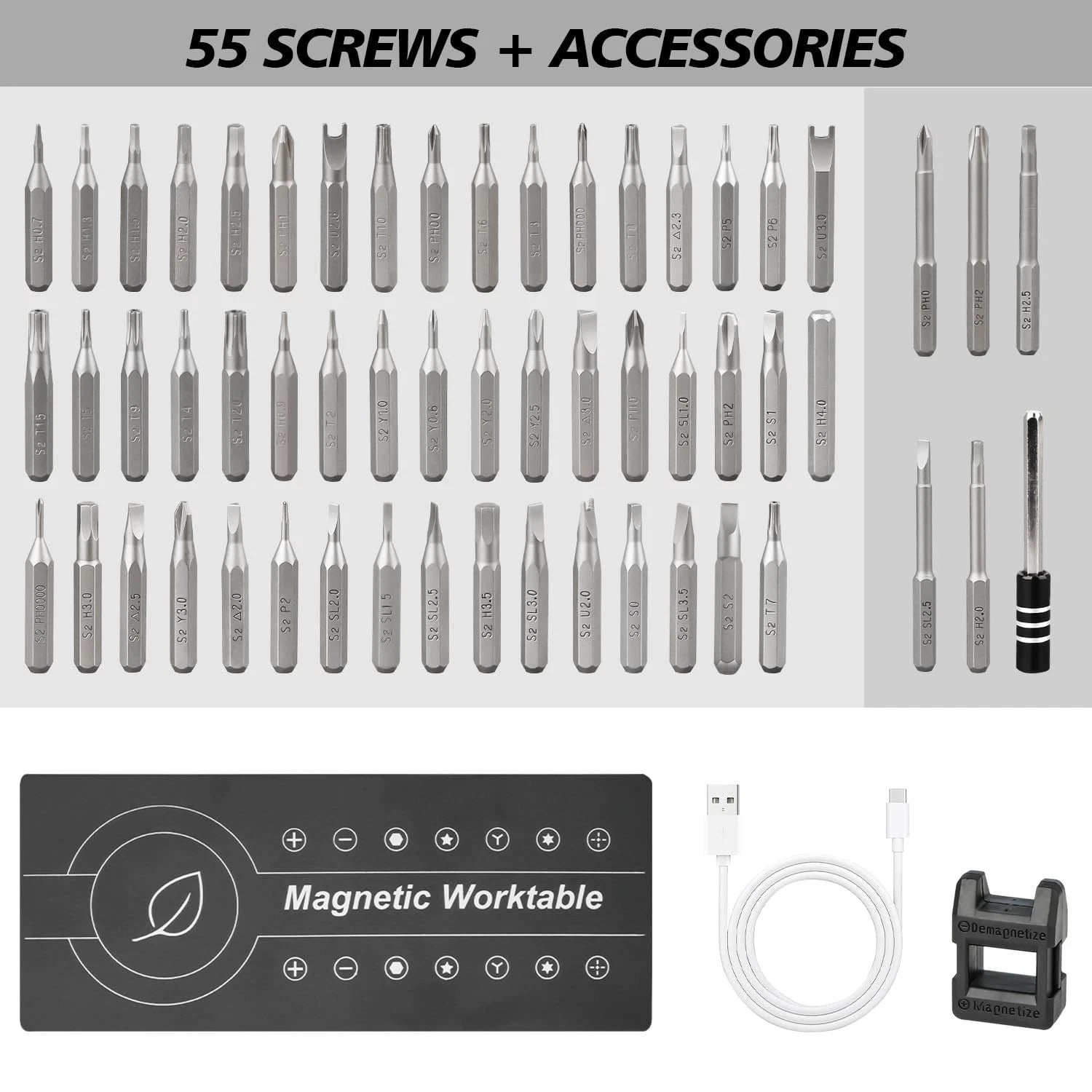 Mini Electric Screwdriver 60 in 1 Electric Precision Screwdriver Set with 55 ...