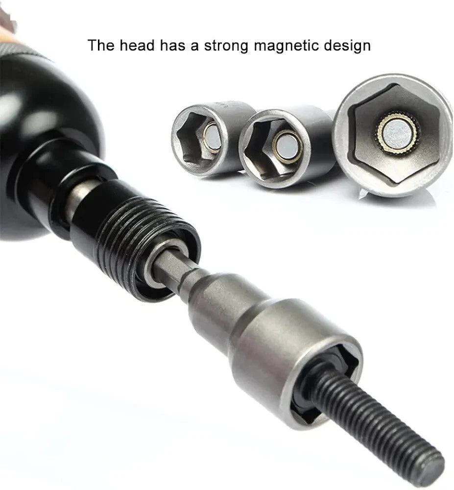 14X 1/4" 6 -19mm  Nut Driver Bit Sets  Magnetic Metric Socket Impact Drill