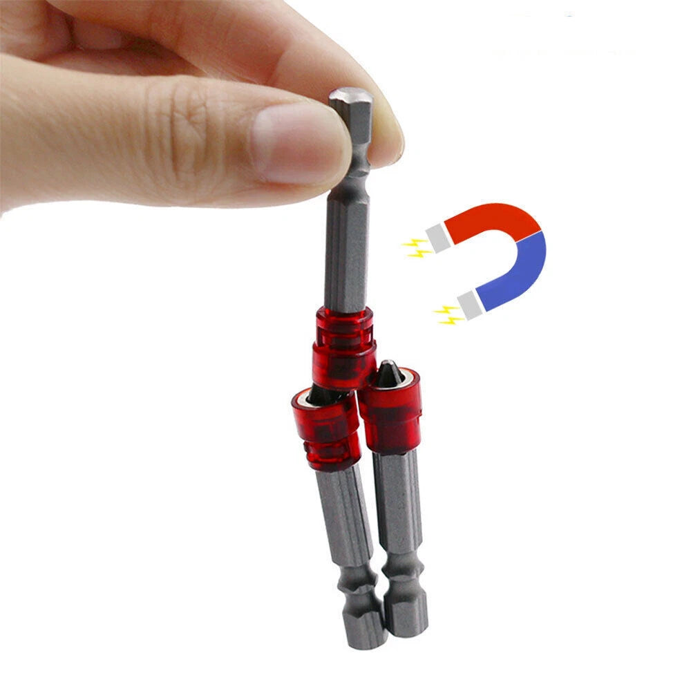 1/4" Cross Magnetic Screwdriver Bit PH2 Hex Shank Screwdriver Holder Ring Tool