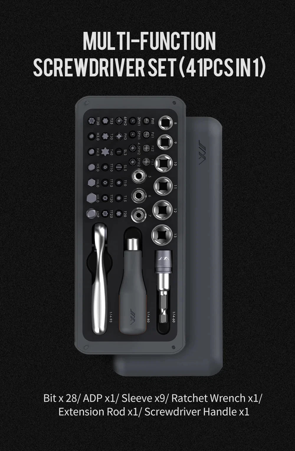 41IN1 Screwdriver Set S2 Magnetic Bits Ratchet Wrench Screwdrivers Kit DIY Tools