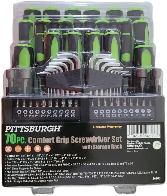 Comfort Grip Screwdriver Set, 70-Piece - Precision, Durable, Ergonomic Tools
