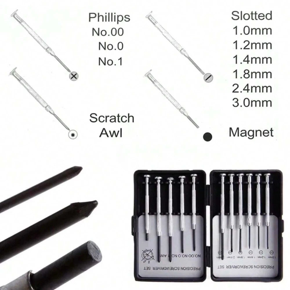 Precision Small Screwdriver Set 11pcs for Phone Watch Laptop Glasses With Pouch
