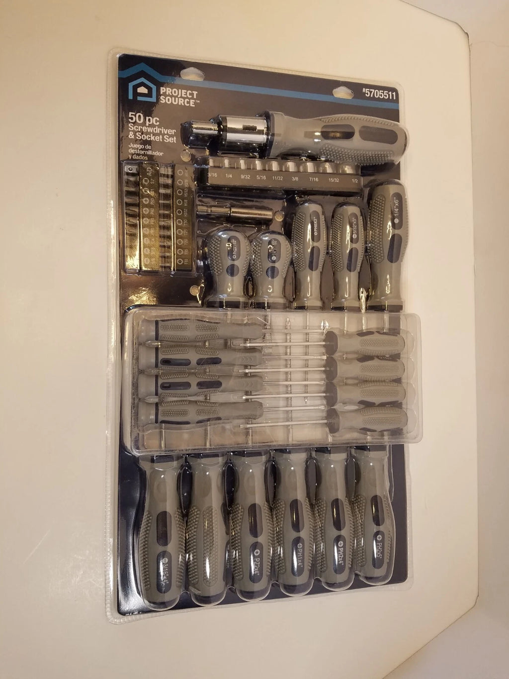 50pc screwdriver and socket set #5705511 Blue/Gray New Project Source