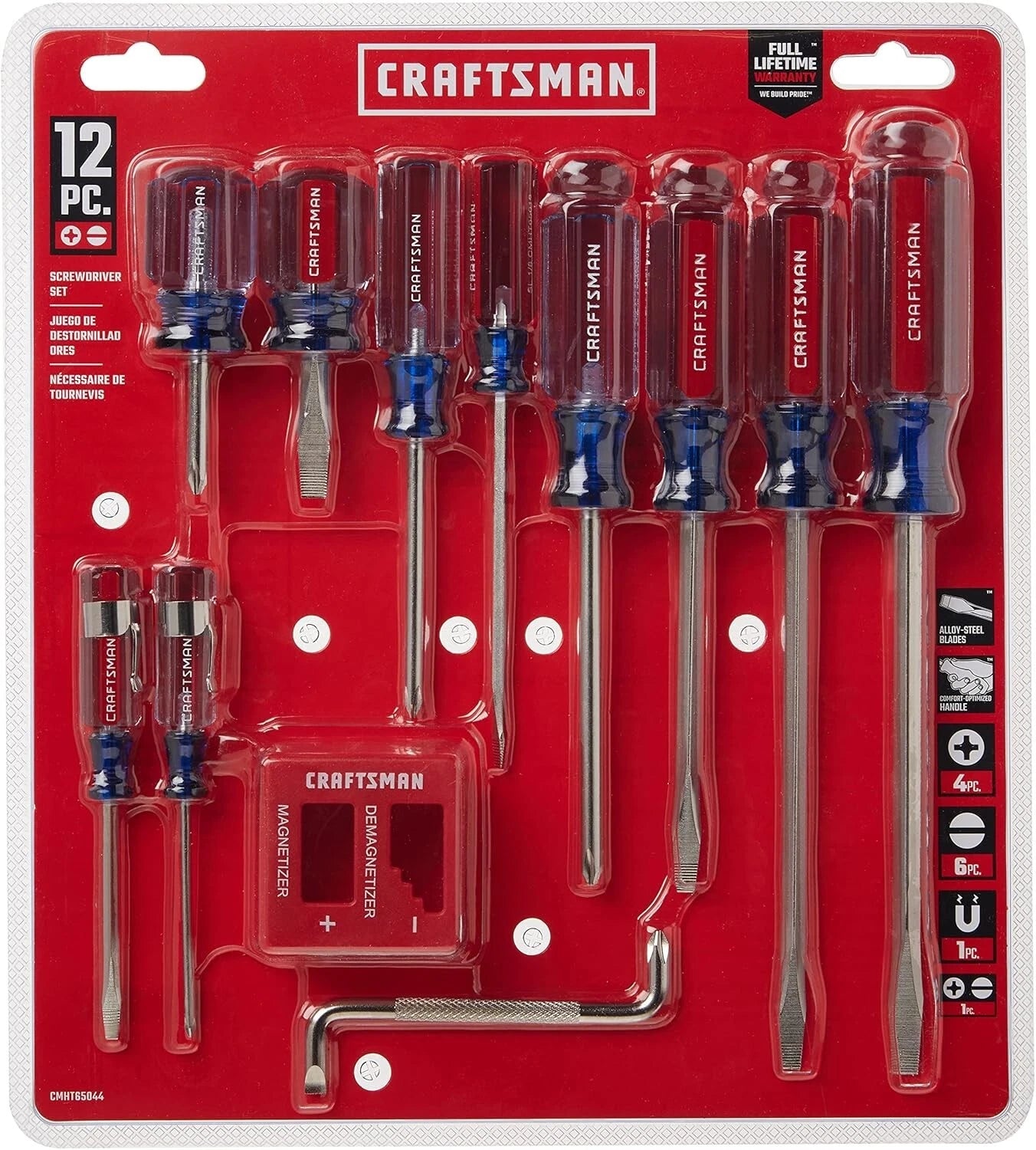 CRAFTSMAN Screwdriver Set Assorted 12 Piece Alloy Steel Satin-Nickel Finish New