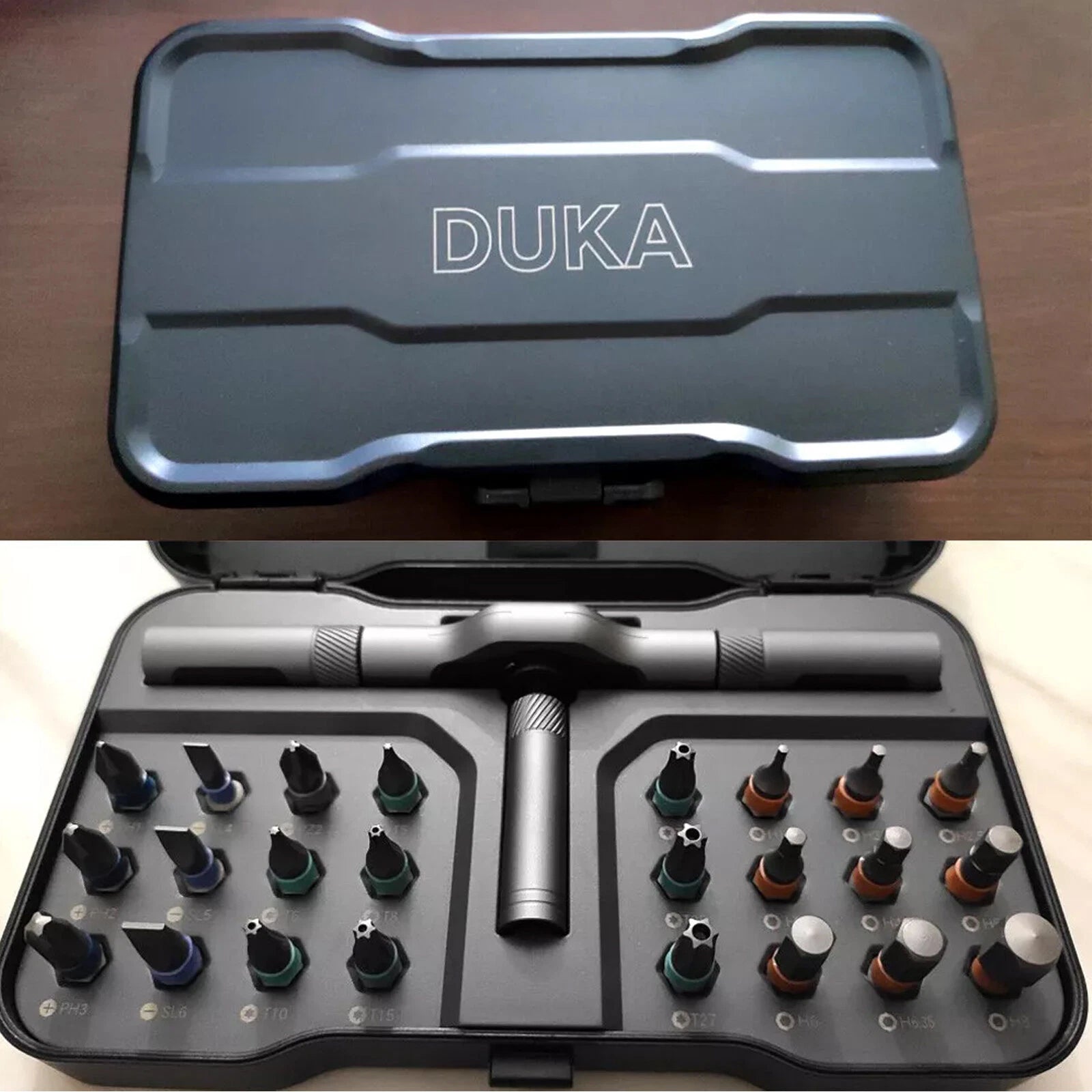 DUKA 24 in 1 Multi-Purpose Ratchet  Screwdriver Bits Set DIY Toolbox C1W6Cn