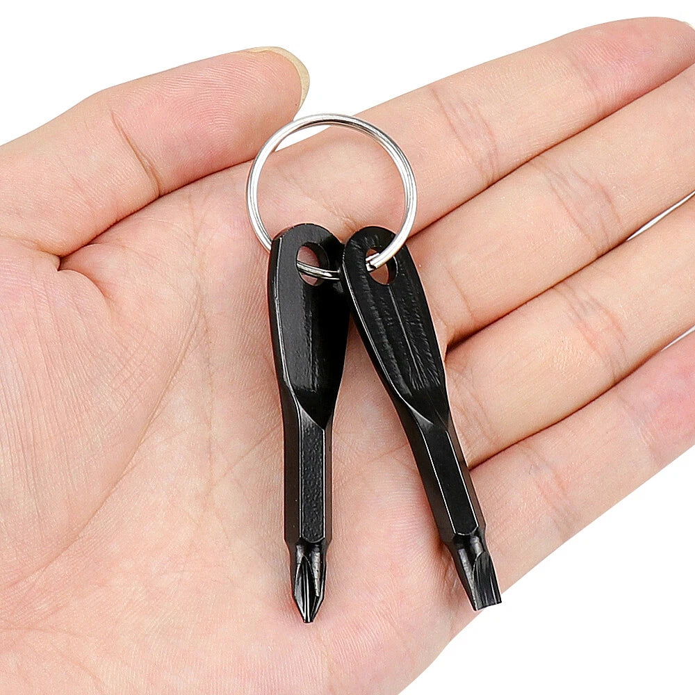 Screwdriver Tool Repair Set Keyring Flathead Phillips Head Screw Multi Mini