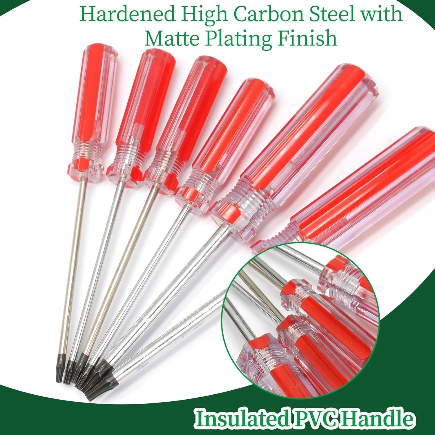 8pcs Torx Screwdriver Set, T8, T9, T10, T15 Torx with Magnetic Tip, 75mm Long