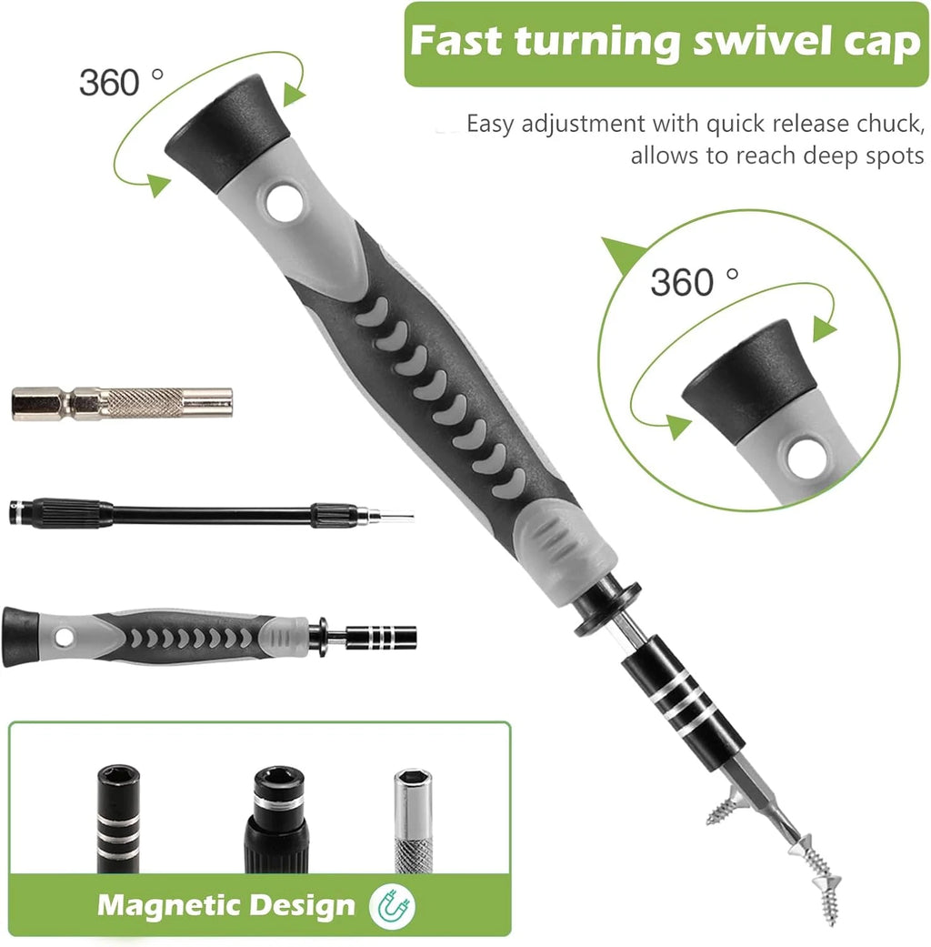Precision Screwdriver Set, 130 in 1 Screwdriver Kit, Magnetic Repair Tool Kit wi