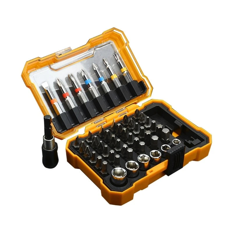 Pack of 50 Screwdriver Bit Set Precisions Driver Bit Torx, Flat, Hex,Square Tip