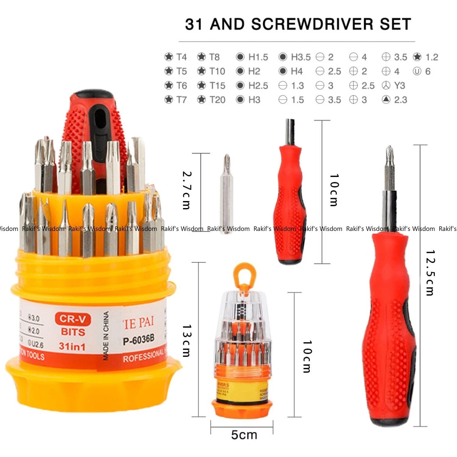 Rakif's Wisdom31in1Magnetic Screwdriver Set Repair Tool Kit Watch Computer a set
