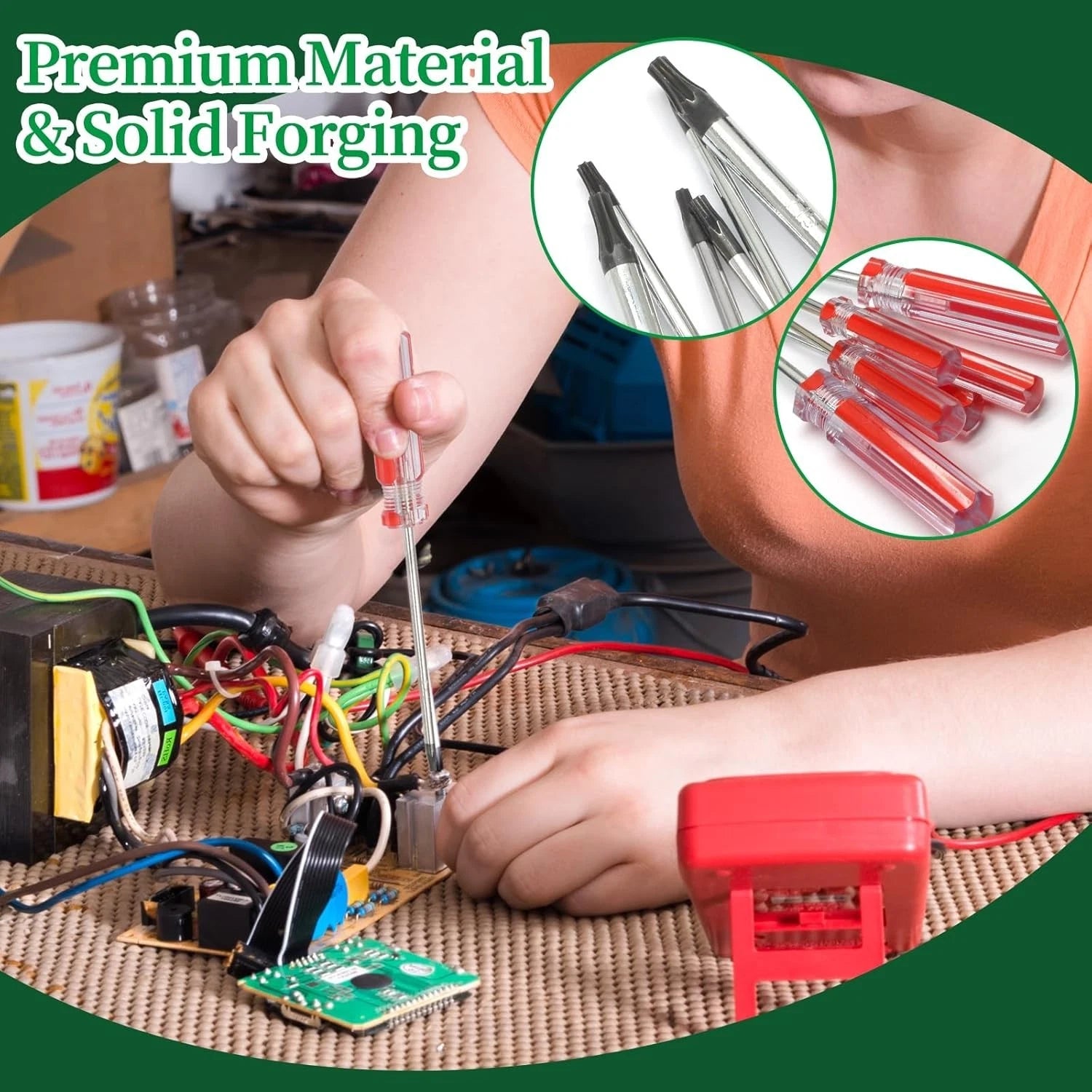 8pcs Torx Screwdriver Set, T8, T9, T10, T15 Torx with Magnetic Tip, 75mm Long