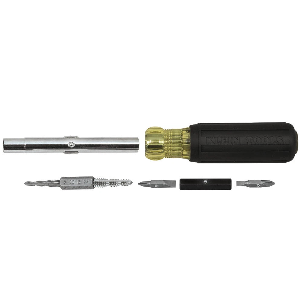 Klein Tools 32517 Multi-Bit Screwdriver / Tap Tool with 6 Common Tap Sizes