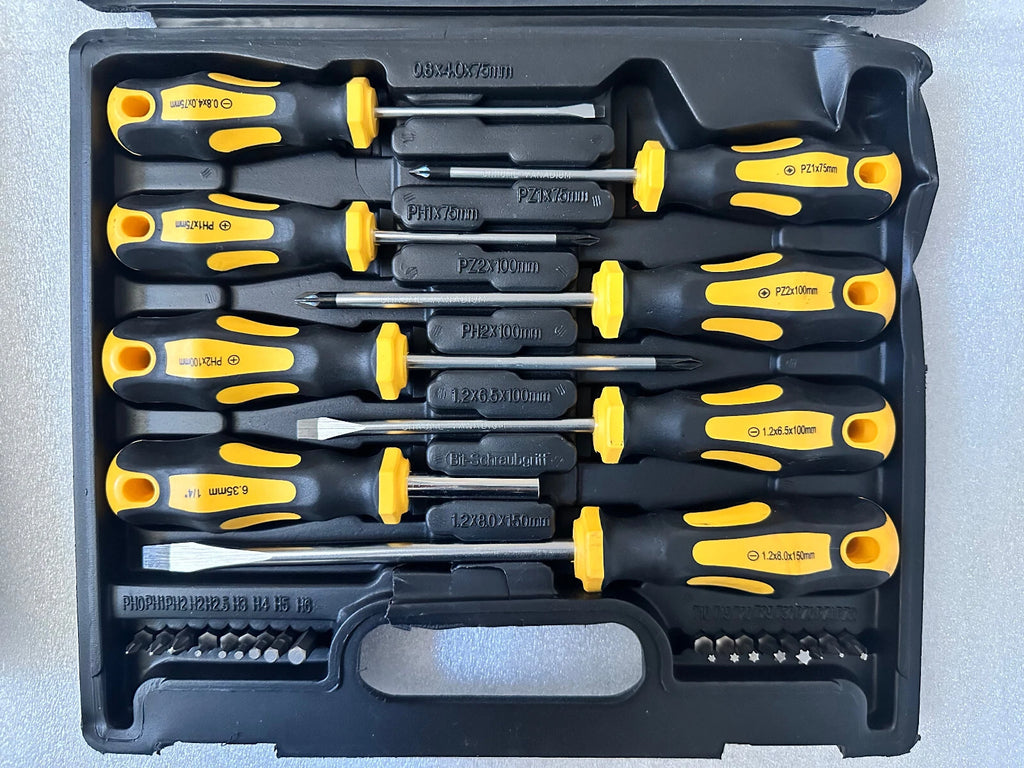 60PCS MAGNETIC SCREWDRIVER SET IN CASE HEAVY DUTY PHILIPS & FLAT SCREWDRIVERS