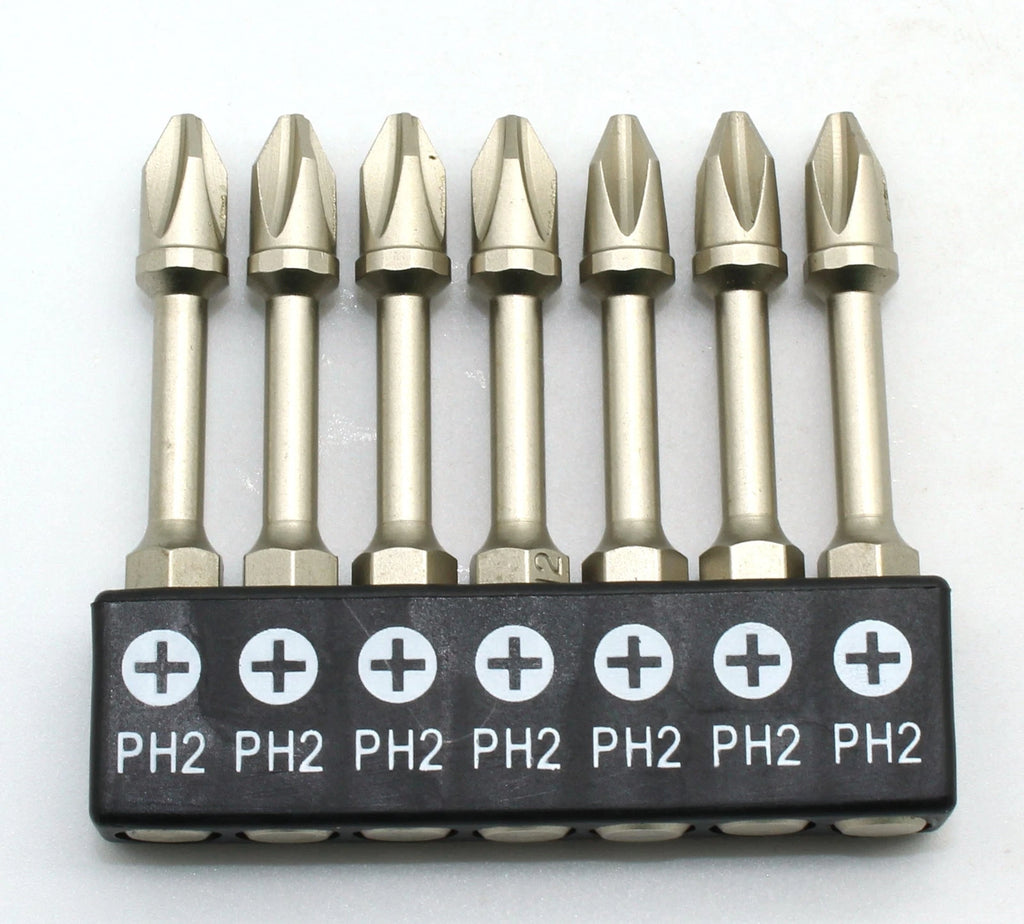 TMAX 7 pc T20 & PH2 Screwdriver Bits Set High Torque 2 Inches (50mm)