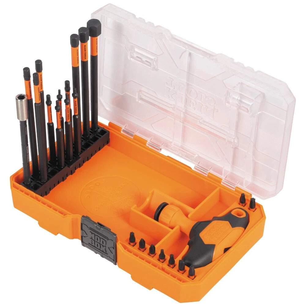 Klein Tools 33804 ProFlex Impact-Rated Multiple Ratcheting T-Handle Set, 23 Pc.