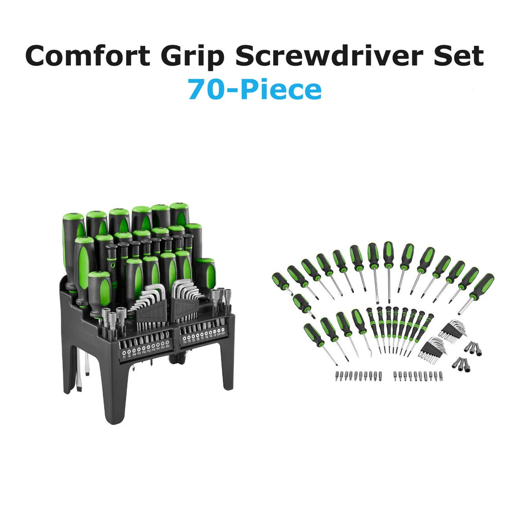 Comfort Grip Screwdriver Set, 70-Piece - Precision, Durable, Ergonomic Tools