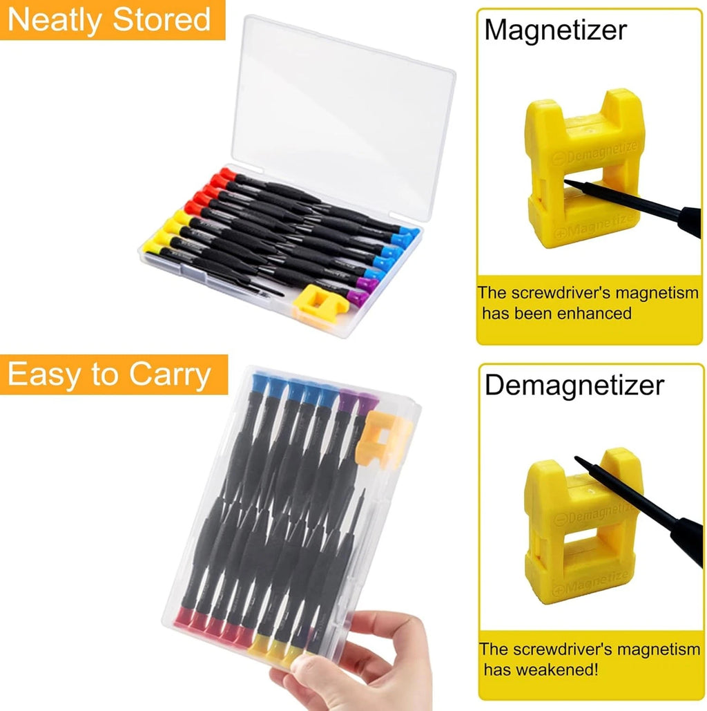 18PCS Mini Precision Screwdriver Set With Case, Lengnoyp Small, 4-color