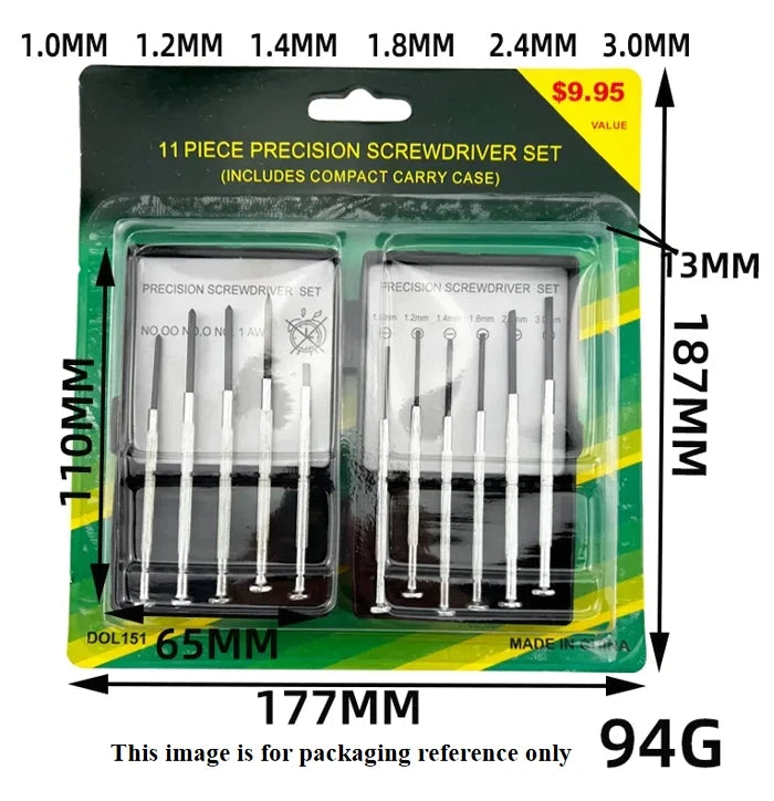 11-Piece Precision Screwdriver Set for Electronics Repair and Home Use
