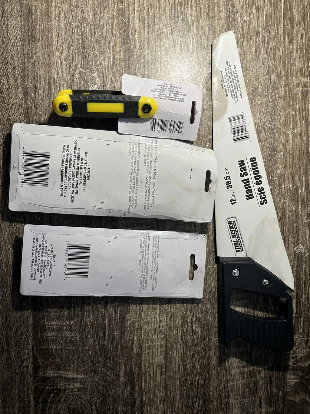 4 Piece Lot Screwdriver Set Hex Key Hand Saw Long Nosed Plier NEW