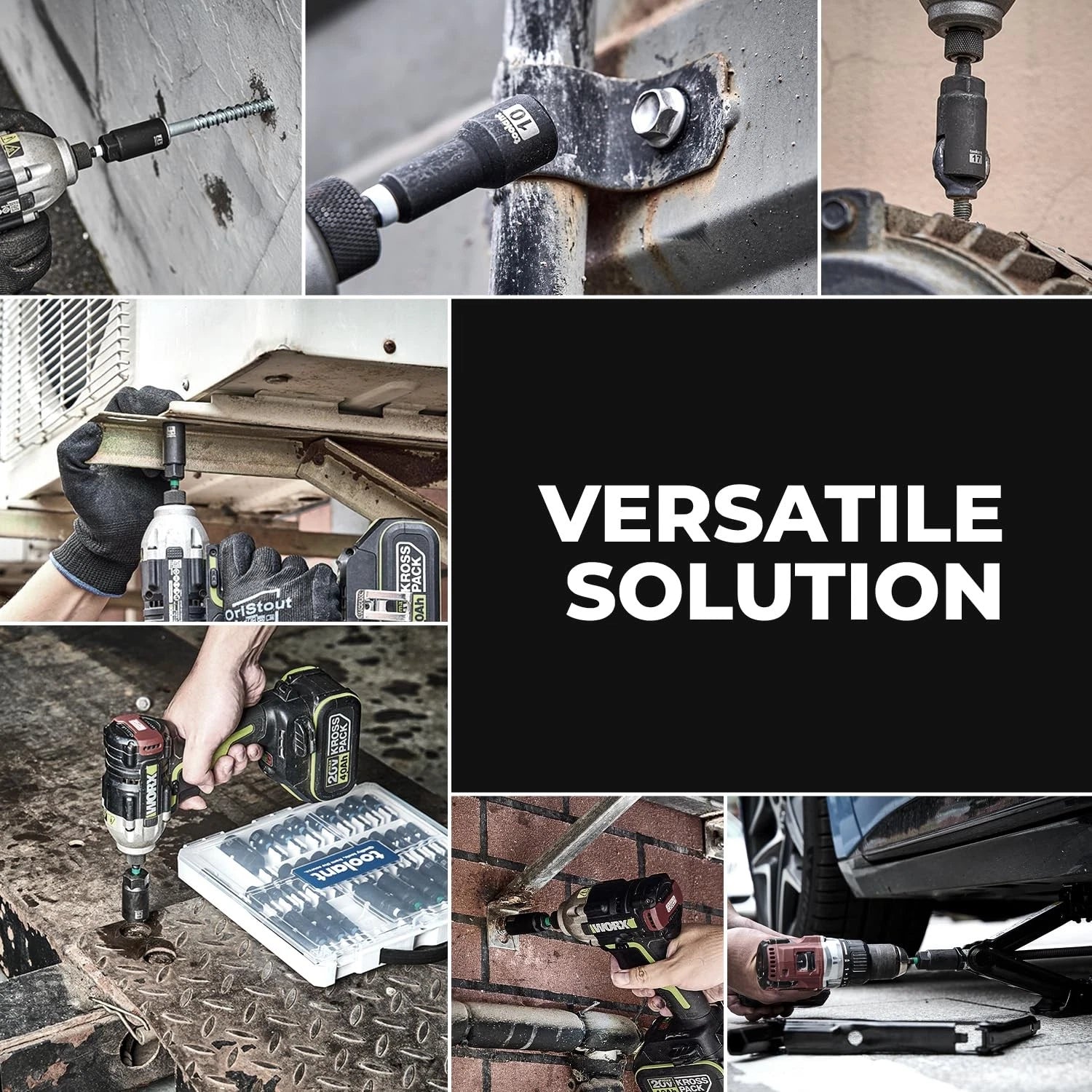 Magnetic Nut Driver Set, 8pcs SAE Impact Driver Bit Set, 1/4''~9/16'' Nut Dri...