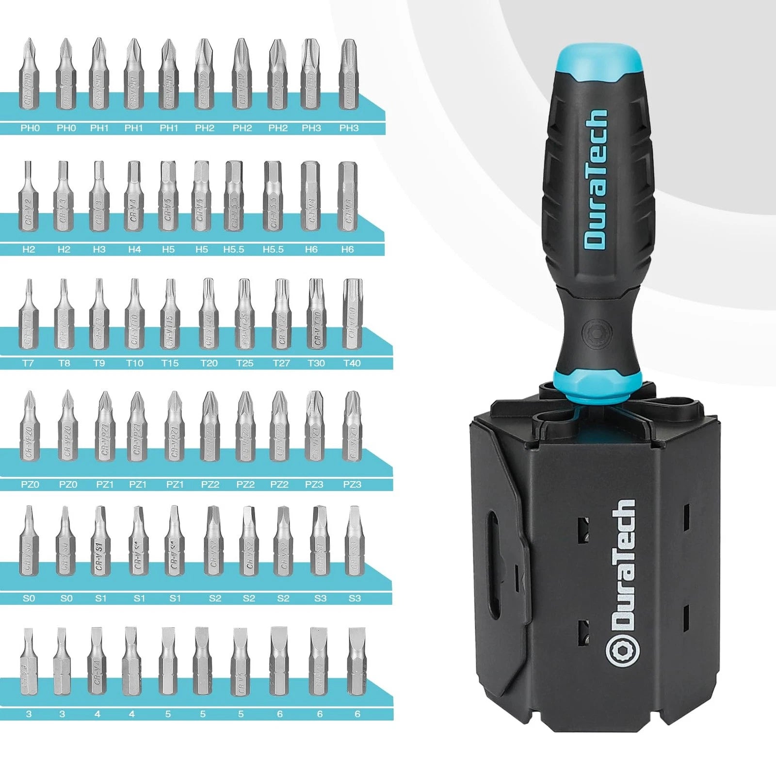 DURATECH screwdriver set replacement screwdriver set of 60 magnetic screwdr 487