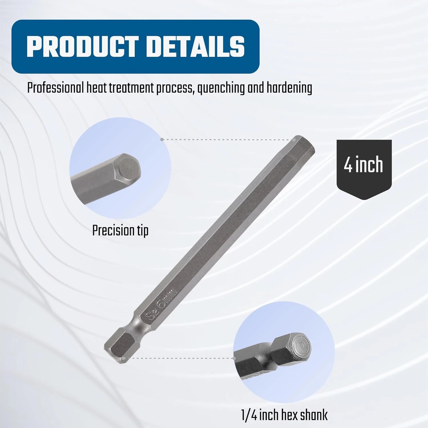 3-In-1 Assorted Long Screwdriver Bit Set Hex Slotted Phillips 10PCS 1/4 Inch He