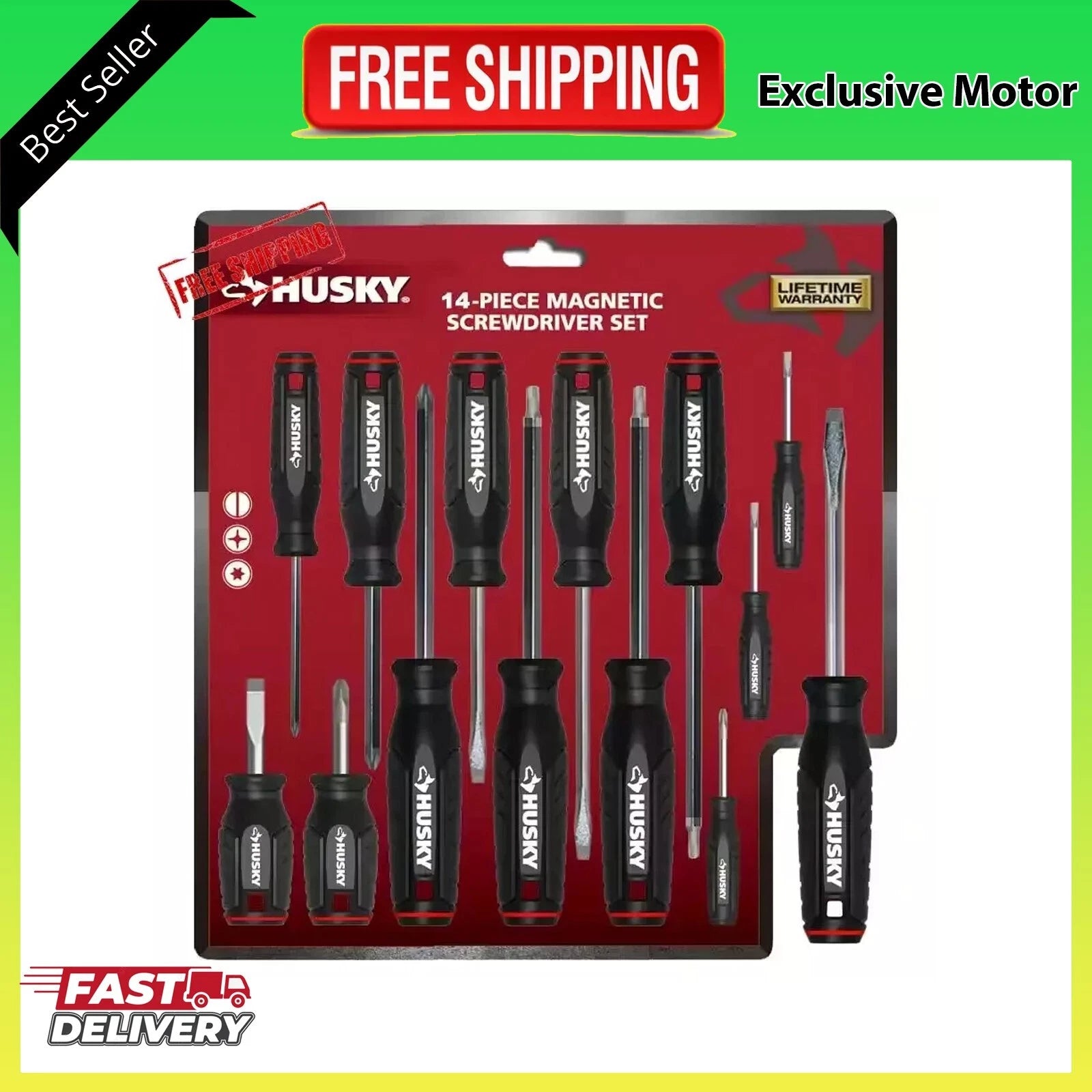 Husky Screwdriver Set with Magnetic Tip (14-Piece) ✅✅✅