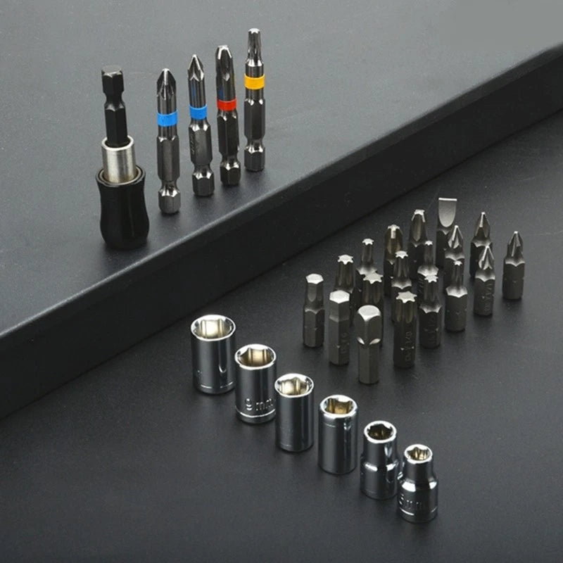 Pack of 50 Screwdriver Bit Set Precisions Driver Bit Torx, Flat, Hex,Square Tip
