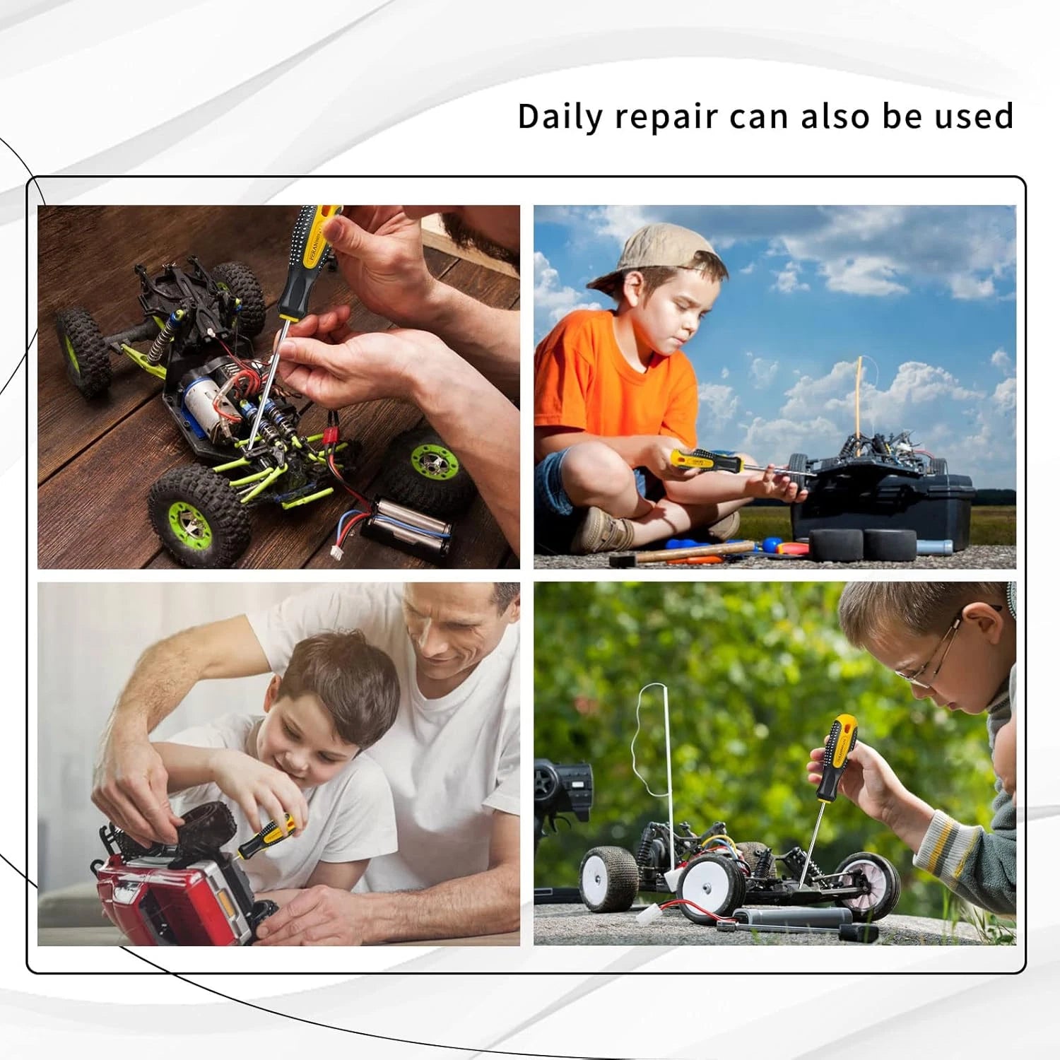 Triangle Screwdrivers Sets 5-Pieces, Magnetic Tip Screwdriver Bit with Nonslip H