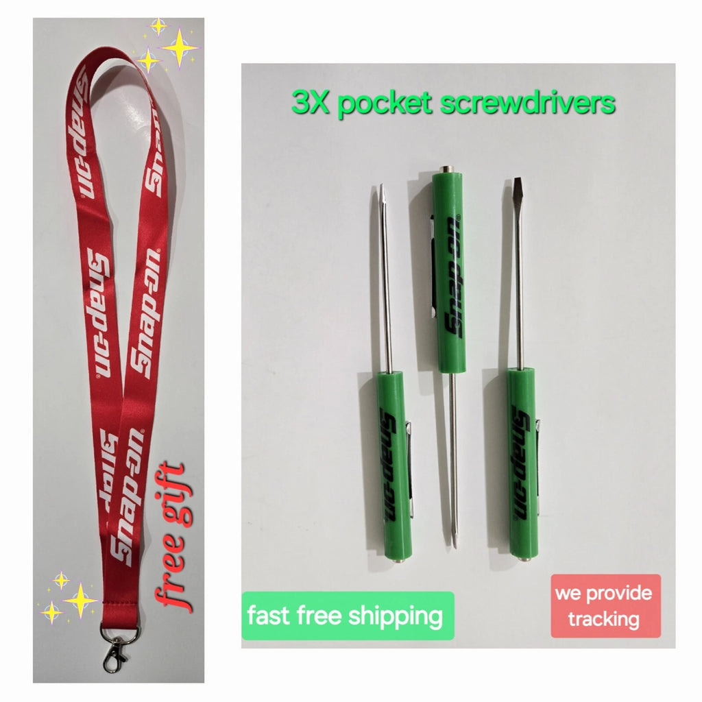 3 Snap on tools screwdrivers Promo Green pocket screwdriver magnet end NEW +GIFT