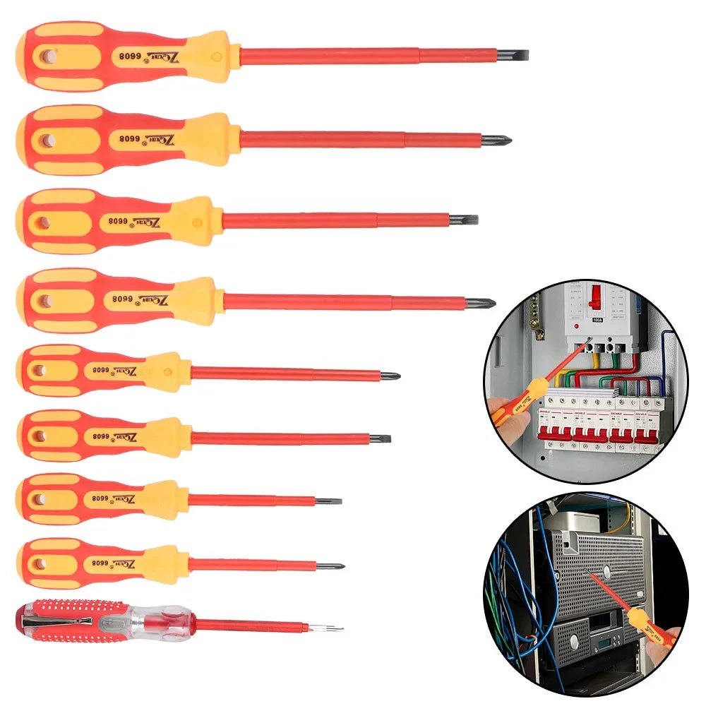 Screwdriver Set Insulated Phillips Slotted Bits Electrician for Hand Tools