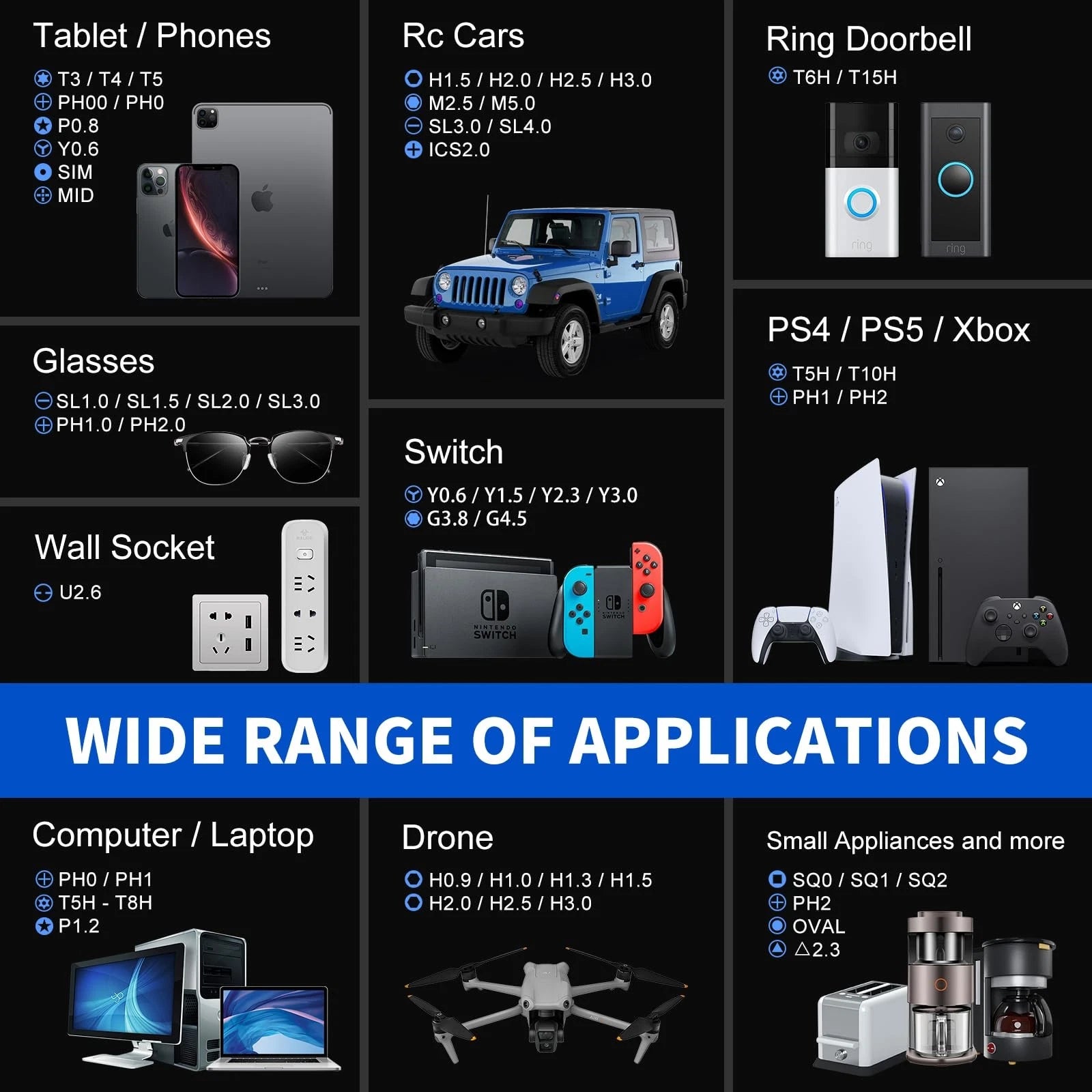 Small Precision Screwdriver Set 64-piece with Torx, Triwing, Pentalobe, Elect...