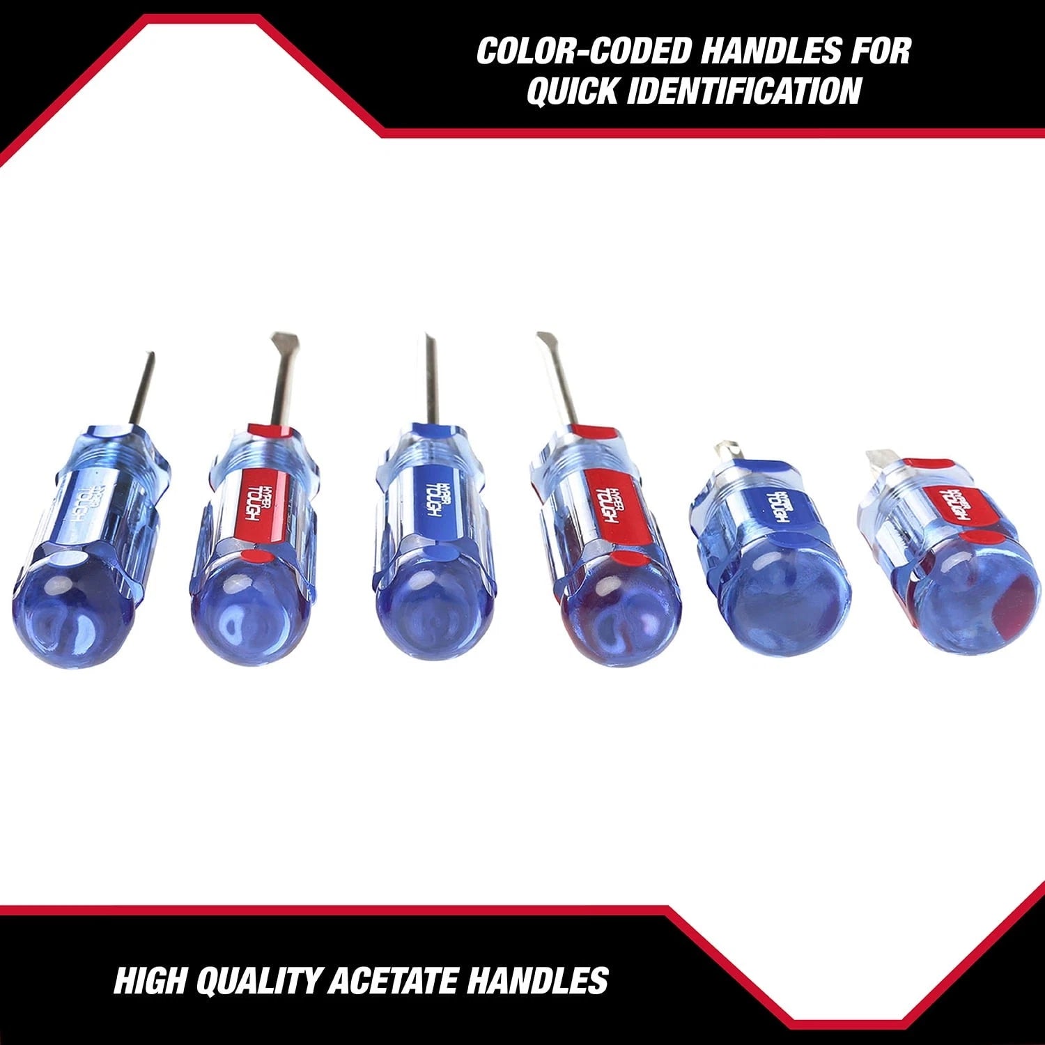 6-Piece Phillip and Slotted Screwdriver Set with Acetate Handle, 935G6C