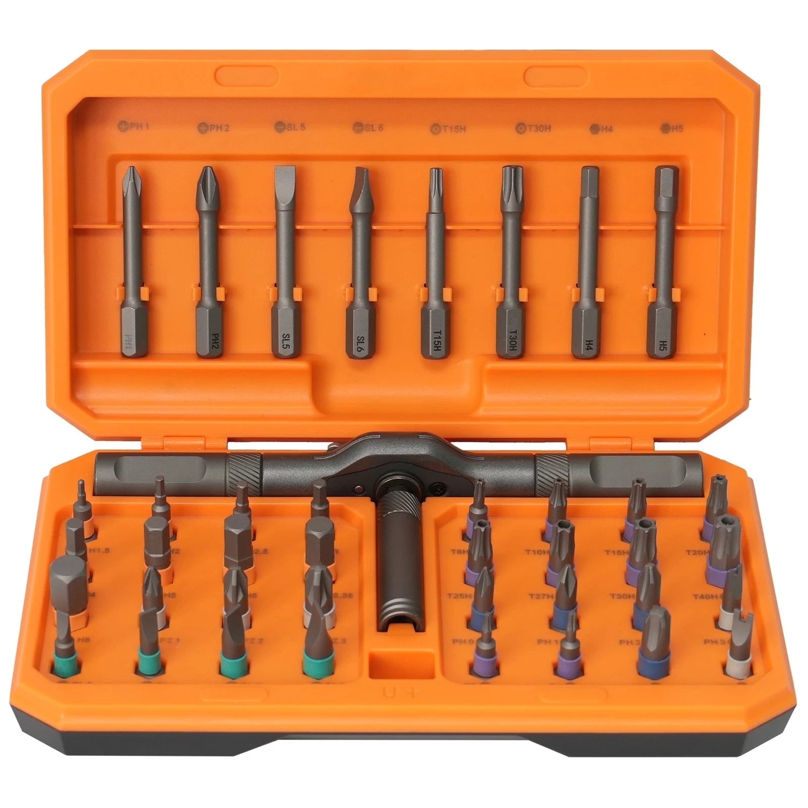 42PCS T-Shaped Ratchet Screwdriver Kit with Detachable Handle & Storage Case